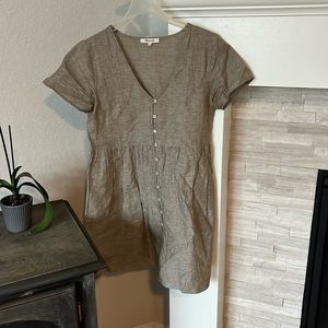 Madewell xs heathered grey green babydoll dress